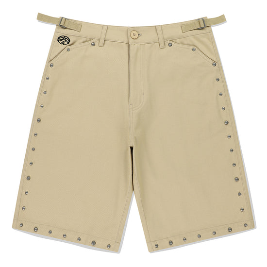 Mahagrid Stud Bermuda Chino Short in Beige