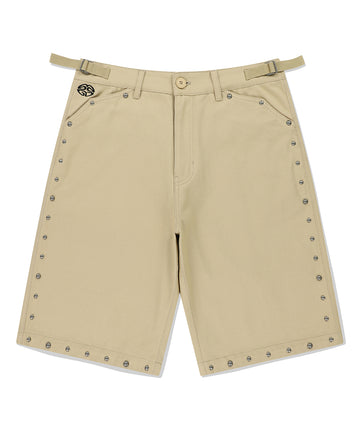 Mahagrid Stud Bermuda Chino Short in Beige