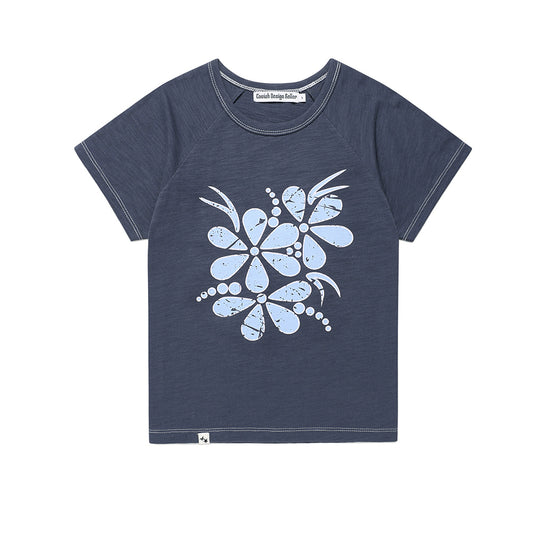 Cavish Vintage Flower Raglan Short Sleeve Tee