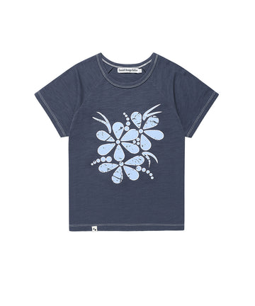 Cavish Vintage Flower Raglan Short Sleeve Tee