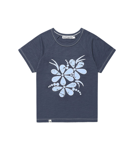 Cavish Vintage Flower Raglan Short Sleeve Tee