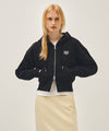 Marithé François Girbaud W BACK CLASSIC LOGO CROP HOODIE ZIPUP heather gray