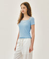 Marithé François Girbaud W SMALL CLASSIC LOGO SLEEVELESS LAYERED SLIM CROP TEE light gray
