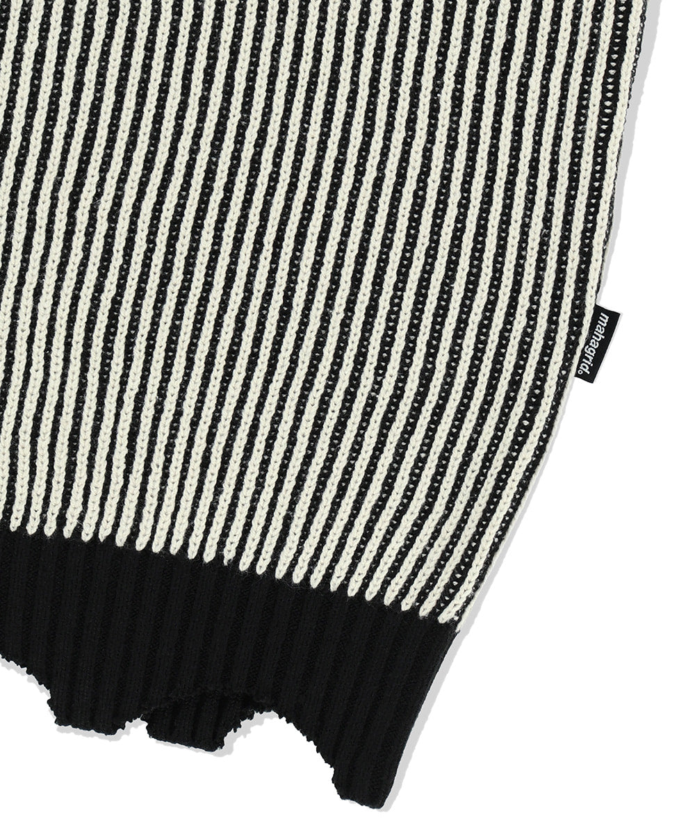 Mahagrid CUTTING CONTRAST HALF ZIP-UP KNIT