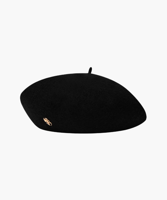 Marithé François Girbaud Metal Circle Logo Wool Beret