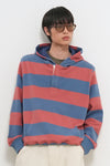 General Idea UNISEX Open Button Stripe Hoodie