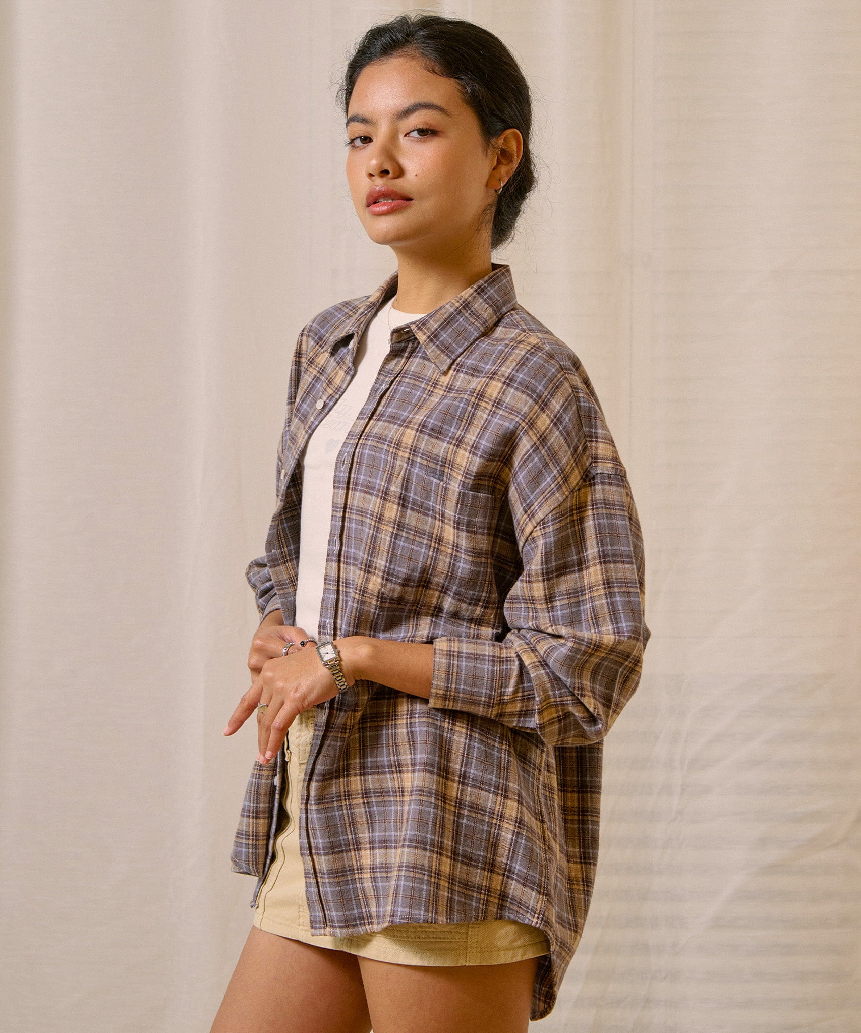 Bitter Cells Pop Overfit Check Shirt
