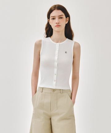 Marithé François Girbaud W BUTTON UP SLEEVELESS