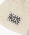 Marithé François Girbaud Classic Logo Fur Mittens Ivory
