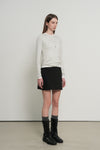 General Idea WOMAN Airy Crew Neck Pin Tuck T-Shirt [LIGHT GREY]