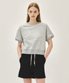 Marithé François Girbaud W VINTAGE CLASSIC LOGO HALF SWEATSHIRT melange gray