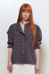 General Idea WOMAN Check Frill Blouse