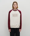 Marithé François Girbaud Classic Logo Color Block Raglan Sweatshirt Burgundy