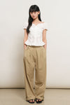 General Idea WOMAN Cap Sleeve Heart Neck Shirring Blouse