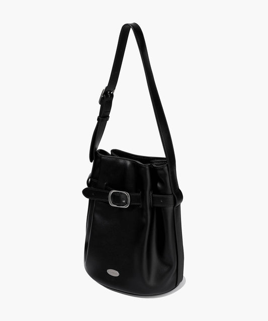 Marithé François Girbaud Buckle Strap Bucket Bag Black