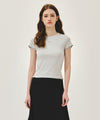 Marithé François Girbaud W RIB POINT TEE light heather gray