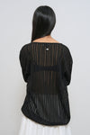 General Idea WOMAN Sheer Henley Neck Pullover