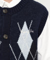 Marithé François Girbaud Kids Argyle Knit Vest Navy