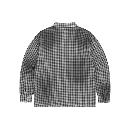 Mahagrid SPRAY DYEING CHECK CROP SHIRT