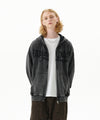 Mahagrid Washed Cut Off Applique Hood Zip Up