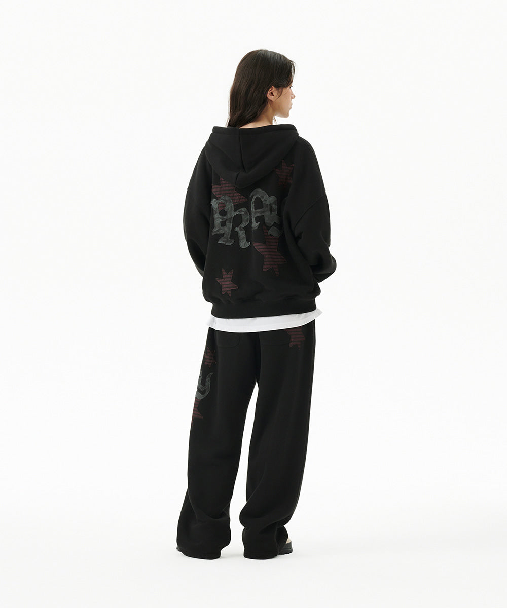Mahagrid Pray Applique Zip Up Hoodie