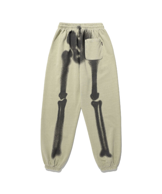 Nice Ghost Club Skull Graffiti Pigment Sweatpants [Beige]