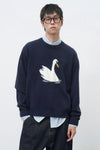 General Idea UNISEX Swan Jacquard Knit Pullover
