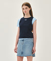 Marithé François Girbaud W SMALL CLASSIC LOGO ONE SHOULDER LAYERED TEE ivory
