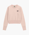 Marithé François Girbaud W SMALL CLASSIC LOGO CROP KNIT PULLOVER black