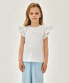 Marithé François Girbaud Kids White Lace Frill Sleeveless Top