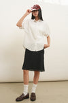 General Idea WOMAN Loose Fit Folded Sleeve Cotton Shirt