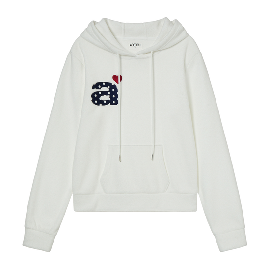 AEAE Dot Small Letter Fleece Hoodie