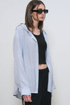 General Idea WOMAN Summer Loose Fit Wrinkle Hooded Shirt