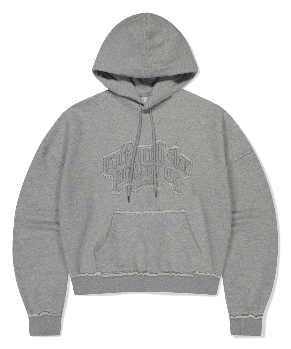 Mahagrid Raw Cut Pray Crop Hoodie
