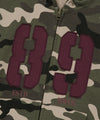 Mahagrid Camo Applique Crop Zip Up Hoodie