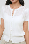 General Idea WOMAN Punching Scallop Half Cardigan