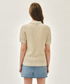 Marithé François Girbaud WAPPEN CROCHET HALF KNIT CARDIGAN beige