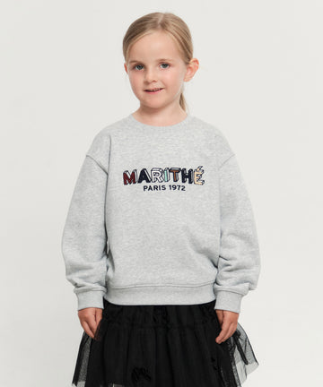 Marithé François Girbaud Kids Patchwork Sweatshirt Heather Gray