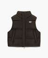 Marithé François Girbaud W Classic Logo Crop Down Vest Dark Brown