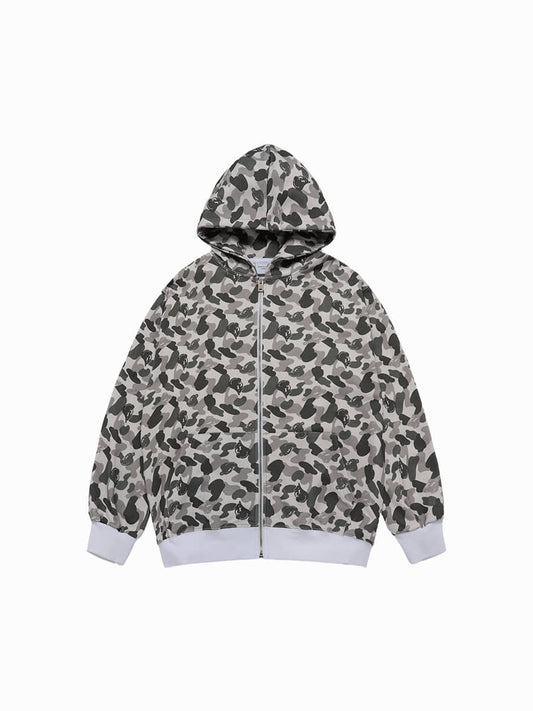 ADLV AC Bear Camo Allover Hoodie Zip Up