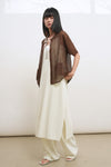 General Idea WOMAN Temperature Cut Cool Semi Wide Knit Pants [IVORY]