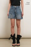 General Idea WOMAN One-Tuck Wide Denim Shorts