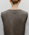 Marithé François Girbaud W Faux Leather Mustang Crop Vest Brown
