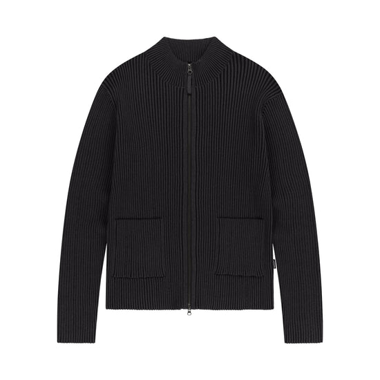Mahagrid Two Tone Zip Up Cardigan