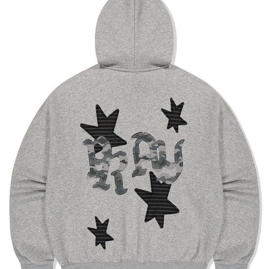 Mahagrid Pray Applique Zip Up Hoodie