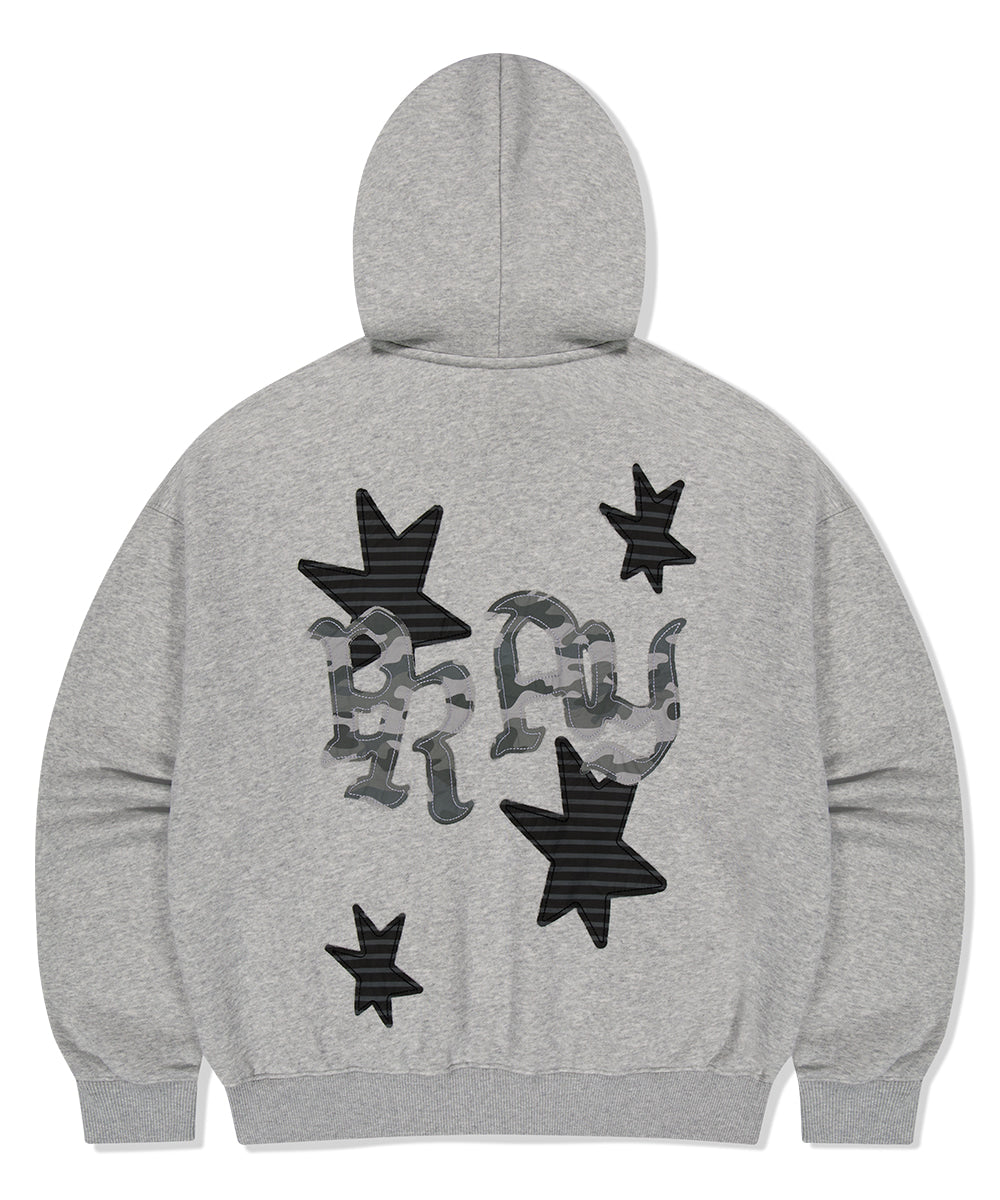 Mahagrid Pray Applique Zip Up Hoodie