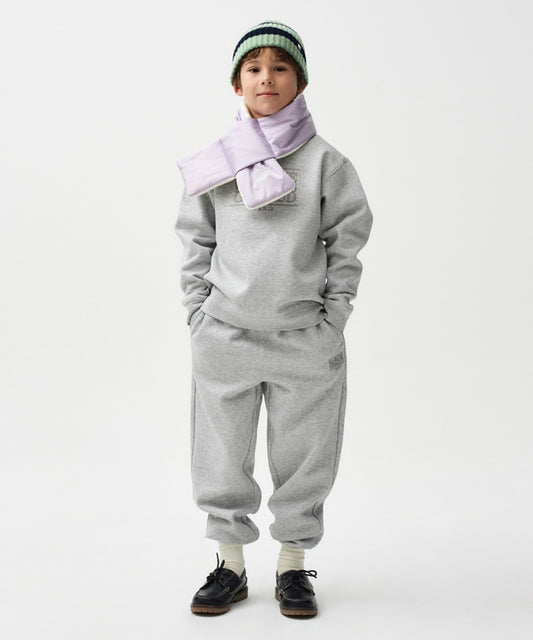 Marithé François Girbaud ENFANT CLASSIC LOGO SWEAT PANTS (BRUSHED) GRAY PINK