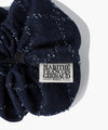 Marithé François Girbaud Classic Logo Denim Pattern Hair Scrunchie Blue