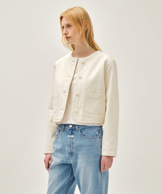Marithé François Girbaud W ROUND NECK DENIM JACKET