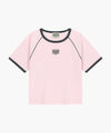Marithé François Girbaud W AEROCOOL SMALL CLASSIC LOGO RINGER SLIM CROP TEE ivory